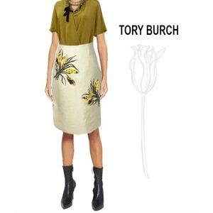 Tory Burch Embroidered Skirt